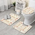 thumbnail image 1 of Pioneer Flower Floral Print Pattern Bathroom Rugs Sets 3 Piece,Toilet Cover Set,Absorbent Non Slip Bathroom Mats Sets with U-Shaped Contour Rug Toilet Rug Set, 1 of 5