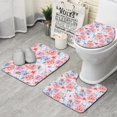 thumbnail image 1 of Pioneer Flower Floral Print Pattern Bathroom Rugs Sets 3 Piece,Toilet Cover Set,Absorbent Non Slip Bathroom Mats Sets with U-Shaped Contour Rug Toilet Rug Set, 1 of 5