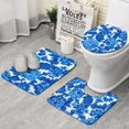 thumbnail image 1 of Pioneer Flower Floral Print Pattern Bathroom Rugs Sets 3 Piece,Toilet Cover Set,Absorbent Non Slip Bathroom Mats Sets with U-Shaped Contour Rug Toilet Rug Set, 1 of 5