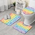 thumbnail image 1 of Pioneer Flower Floral Print Pattern Bathroom Rugs Sets 3 Piece,Toilet Cover Set,Absorbent Non Slip Bathroom Mats Sets with U-Shaped Contour Rug Toilet Rug Set, 1 of 5