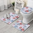 thumbnail image 1 of Pioneer Flower Floral Print Pattern Bathroom Rugs Sets 3 Piece,Toilet Cover Set,Absorbent Non Slip Bathroom Mats Sets with U-Shaped Contour Rug Toilet Rug Set, 1 of 5