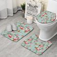 thumbnail image 1 of Pioneer Flower Floral Print Pattern Bathroom Rugs Sets 3 Piece,Toilet Cover Set,Absorbent Non Slip Bathroom Mats Sets with U-Shaped Contour Rug Toilet Rug Set, 1 of 5