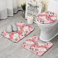thumbnail image 1 of Pioneer Flower Floral Print Pattern Bathroom Rugs Sets 3 Piece,Toilet Cover Set,Absorbent Non Slip Bathroom Mats Sets with U-Shaped Contour Rug Toilet Rug Set, 1 of 5