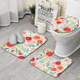 thumbnail image 1 of Pioneer Flower Floral Print Pattern Bathroom Rugs Sets 3 Piece,Toilet Cover Set,Absorbent Non Slip Bathroom Mats Sets with U-Shaped Contour Rug Toilet Rug Set, 1 of 5