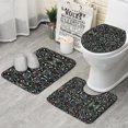 thumbnail image 1 of Pioneer Flower Floral Print Pattern Bathroom Rugs Sets 3 Piece,Toilet Cover Set,Absorbent Non Slip Bathroom Mats Sets with U-Shaped Contour Rug Toilet Rug Set, 1 of 5