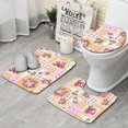thumbnail image 1 of Pioneer Flower Floral Print Pattern Bathroom Rugs Sets 3 Piece,Toilet Cover Set,Absorbent Non Slip Bathroom Mats Sets with U-Shaped Contour Rug Toilet Rug Set, 1 of 5
