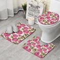 thumbnail image 1 of Pioneer Flower Floral Print Pattern Bathroom Rugs Sets 3 Piece,Toilet Cover Set,Absorbent Non Slip Bathroom Mats Sets with U-Shaped Contour Rug Toilet Rug Set, 1 of 5