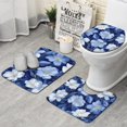 thumbnail image 1 of Pioneer Flower Floral Print Pattern Bathroom Rugs Sets 3 Piece,Toilet Cover Set,Absorbent Non Slip Bathroom Mats Sets with U-Shaped Contour Rug Toilet Rug Set, 1 of 5