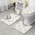 thumbnail image 1 of Pioneer Flower Floral Print Pattern Bathroom Rugs Sets 3 Piece,Toilet Cover Set,Absorbent Non Slip Bathroom Mats Sets with U-Shaped Contour Rug Toilet Rug Set, 1 of 5