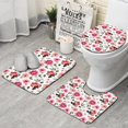 thumbnail image 1 of Pioneer Flower Floral Print Pattern Bathroom Rugs Sets 3 Piece,Toilet Cover Set,Absorbent Non Slip Bathroom Mats Sets with U-Shaped Contour Rug Toilet Rug Set, 1 of 5