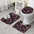 thumbnail image 1 of Pioneer Flower Floral Print Pattern Bathroom Rugs Sets 3 Piece,Toilet Cover Set,Absorbent Non Slip Bathroom Mats Sets with U-Shaped Contour Rug Toilet Rug Set, 1 of 5