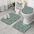 thumbnail image 1 of Pioneer Flower Floral Print Pattern Bathroom Rugs Sets 3 Piece,Toilet Cover Set,Absorbent Non Slip Bathroom Mats Sets with U-Shaped Contour Rug Toilet Rug Set, 1 of 5