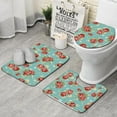 thumbnail image 1 of Pioneer Flower Floral Print Pattern Bathroom Rugs Sets 3 Piece,Toilet Cover Set,Absorbent Non Slip Bathroom Mats Sets with U-Shaped Contour Rug Toilet Rug Set, 1 of 5