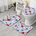 thumbnail image 1 of Pioneer Flower Floral Print Pattern Bathroom Rugs Sets 3 Piece,Toilet Cover Set,Absorbent Non Slip Bathroom Mats Sets with U-Shaped Contour Rug Toilet Rug Set, 1 of 5