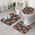thumbnail image 1 of Pioneer Flower Floral Print Pattern Bathroom Rugs Sets 3 Piece,Toilet Cover Set,Absorbent Non Slip Bathroom Mats Sets with U-Shaped Contour Rug Toilet Rug Set, 1 of 5
