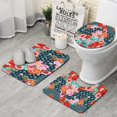 thumbnail image 1 of Pioneer Flower Floral Print Pattern Bathroom Rugs Sets 3 Piece,Toilet Cover Set,Absorbent Non Slip Bathroom Mats Sets with U-Shaped Contour Rug Toilet Rug Set, 1 of 5
