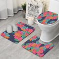 thumbnail image 1 of Pioneer Flower Floral Print Pattern Bathroom Rugs Sets 3 Piece,Toilet Cover Set,Absorbent Non Slip Bathroom Mats Sets with U-Shaped Contour Rug Toilet Rug Set, 1 of 5