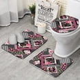 thumbnail image 1 of Pioneer Flower Floral Print Pattern Bathroom Rugs Sets 3 Piece,Toilet Cover Set,Absorbent Non Slip Bathroom Mats Sets with U-Shaped Contour Rug Toilet Rug Set, 1 of 5