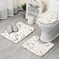 thumbnail image 1 of Pioneer Flower Floral Print Pattern Bathroom Rugs Sets 3 Piece,Toilet Cover Set,Absorbent Non Slip Bathroom Mats Sets with U-Shaped Contour Rug Toilet Rug Set, 1 of 5