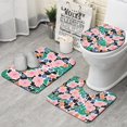 thumbnail image 1 of Pioneer Flower Floral Print Pattern Bathroom Rugs Sets 3 Piece,Toilet Cover Set,Absorbent Non Slip Bathroom Mats Sets with U-Shaped Contour Rug Toilet Rug Set, 1 of 5