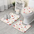 thumbnail image 1 of Pioneer Flower Floral Print Pattern Bathroom Rugs Sets 3 Piece,Toilet Cover Set,Absorbent Non Slip Bathroom Mats Sets with U-Shaped Contour Rug Toilet Rug Set, 1 of 5