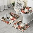 thumbnail image 1 of Pioneer Flower Floral Print Pattern Bathroom Rugs Sets 3 Piece,Toilet Cover Set,Absorbent Non Slip Bathroom Mats Sets with U-Shaped Contour Rug Toilet Rug Set, 1 of 5