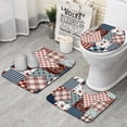 thumbnail image 1 of Pioneer Flower Floral Print Pattern Bathroom Rugs Sets 3 Piece,Toilet Cover Set,Absorbent Non Slip Bathroom Mats Sets with U-Shaped Contour Rug Toilet Rug Set, 1 of 5