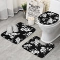 thumbnail image 1 of Pioneer Flower Floral Print Pattern Bathroom Rugs Sets 3 Piece,Toilet Cover Set,Absorbent Non Slip Bathroom Mats Sets with U-Shaped Contour Rug Toilet Rug Set, 1 of 5