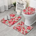 thumbnail image 1 of Pioneer Flower Floral Print Pattern Bathroom Rugs Sets 3 Piece,Toilet Cover Set,Absorbent Non Slip Bathroom Mats Sets with U-Shaped Contour Rug Toilet Rug Set, 1 of 5