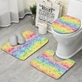 thumbnail image 1 of Pioneer Flower Floral Print Pattern Bathroom Rugs Sets 3 Piece,Toilet Cover Set,Absorbent Non Slip Bathroom Mats Sets with U-Shaped Contour Rug Toilet Rug Set, 1 of 5