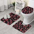thumbnail image 1 of Pioneer Flower Floral Print Pattern Bathroom Rugs Sets 3 Piece,Toilet Cover Set,Absorbent Non Slip Bathroom Mats Sets with U-Shaped Contour Rug Toilet Rug Set, 1 of 5