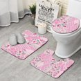 thumbnail image 1 of Pioneer Flower Floral Print Pattern Bathroom Rugs Sets 3 Piece,Toilet Cover Set,Absorbent Non Slip Bathroom Mats Sets with U-Shaped Contour Rug Toilet Rug Set, 1 of 5