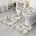 thumbnail image 1 of Pioneer Flower Floral Print Pattern Bathroom Rugs Sets 3 Piece,Toilet Cover Set,Absorbent Non Slip Bathroom Mats Sets with U-Shaped Contour Rug Toilet Rug Set, 1 of 5