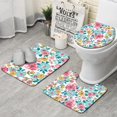 thumbnail image 1 of Pioneer Flower Floral Print Pattern Bathroom Rugs Sets 3 Piece,Toilet Cover Set,Absorbent Non Slip Bathroom Mats Sets with U-Shaped Contour Rug Toilet Rug Set, 1 of 5
