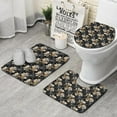 thumbnail image 1 of Pioneer Flower Floral Print Pattern Bathroom Rugs Sets 3 Piece,Toilet Cover Set,Absorbent Non Slip Bathroom Mats Sets with U-Shaped Contour Rug Toilet Rug Set, 1 of 5