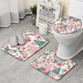 thumbnail image 1 of Pioneer Flower Floral Print Pattern Bathroom Rugs Sets 3 Piece,Toilet Cover Set,Absorbent Non Slip Bathroom Mats Sets with U-Shaped Contour Rug Toilet Rug Set, 1 of 5