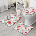 thumbnail image 1 of Pioneer Flower Floral Print Pattern Bathroom Rugs Sets 3 Piece,Toilet Cover Set,Absorbent Non Slip Bathroom Mats Sets with U-Shaped Contour Rug Toilet Rug Set, 1 of 5