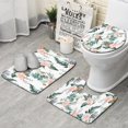 thumbnail image 1 of Pioneer Flower Floral Print Pattern Bathroom Rugs Sets 3 Piece,Toilet Cover Set,Absorbent Non Slip Bathroom Mats Sets with U-Shaped Contour Rug Toilet Rug Set, 1 of 5
