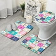 thumbnail image 1 of Pioneer Flower Floral Print Pattern Bathroom Rugs Sets 3 Piece,Toilet Cover Set,Absorbent Non Slip Bathroom Mats Sets with U-Shaped Contour Rug Toilet Rug Set, 1 of 5