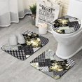 thumbnail image 1 of Pioneer Flower Floral Print Pattern Bathroom Rugs Sets 3 Piece,Toilet Cover Set,Absorbent Non Slip Bathroom Mats Sets with U-Shaped Contour Rug Toilet Rug Set, 1 of 5