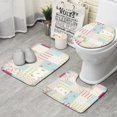 thumbnail image 1 of Pioneer Flower Floral Print Pattern Bathroom Rugs Sets 3 Piece,Toilet Cover Set,Absorbent Non Slip Bathroom Mats Sets with U-Shaped Contour Rug Toilet Rug Set, 1 of 5