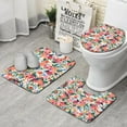 thumbnail image 1 of Pioneer Flower Floral Print Pattern Bathroom Rugs Sets 3 Piece,Toilet Cover Set,Absorbent Non Slip Bathroom Mats Sets with U-Shaped Contour Rug Toilet Rug Set, 1 of 5