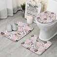 thumbnail image 1 of Pioneer Flower Floral Print Pattern Bathroom Rugs Sets 3 Piece,Toilet Cover Set,Absorbent Non Slip Bathroom Mats Sets with U-Shaped Contour Rug Toilet Rug Set, 1 of 5