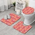thumbnail image 1 of Pioneer Flower Floral Print Pattern Bathroom Rugs Sets 3 Piece,Toilet Cover Set,Absorbent Non Slip Bathroom Mats Sets with U-Shaped Contour Rug Toilet Rug Set, 1 of 5