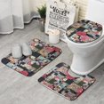 thumbnail image 1 of Pioneer Flower Floral Print Pattern Bathroom Rugs Sets 3 Piece,Toilet Cover Set,Absorbent Non Slip Bathroom Mats Sets with U-Shaped Contour Rug Toilet Rug Set, 1 of 5