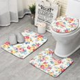 thumbnail image 1 of Pioneer Flower Floral Print Pattern Bathroom Rugs Sets 3 Piece,Toilet Cover Set,Absorbent Non Slip Bathroom Mats Sets with U-Shaped Contour Rug Toilet Rug Set, 1 of 5