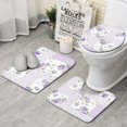 thumbnail image 1 of Pioneer Flower Floral Print Pattern Bathroom Rugs Sets 3 Piece,Toilet Cover Set,Absorbent Non Slip Bathroom Mats Sets with U-Shaped Contour Rug Toilet Rug Set, 1 of 5