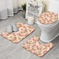 thumbnail image 1 of Pioneer Flower Floral Print Pattern Bathroom Rugs Sets 3 Piece,Toilet Cover Set,Absorbent Non Slip Bathroom Mats Sets with U-Shaped Contour Rug Toilet Rug Set, 1 of 5