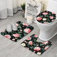 thumbnail image 1 of Pioneer Flower Floral Print Pattern Bathroom Rugs Sets 3 Piece,Toilet Cover Set,Absorbent Non Slip Bathroom Mats Sets with U-Shaped Contour Rug Toilet Rug Set, 1 of 5
