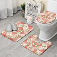 thumbnail image 1 of Pioneer Flower Floral Print Pattern Bathroom Rugs Sets 3 Piece,Toilet Cover Set,Absorbent Non Slip Bathroom Mats Sets with U-Shaped Contour Rug Toilet Rug Set, 1 of 5